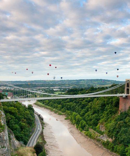 Ponte suspensa Clifton sobre o vale de Avon, em Bristol, Inglaterra